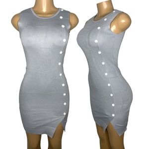 New Stretchy Elegant Bandage Style Women Dress Size S/M Gray Bodycom Sexy Dress